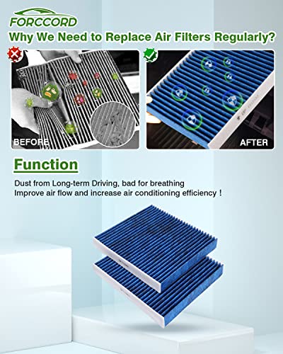 Image of 2-Pack Cabin Air Filters for Dodge Durango 11-26; Jeep Grand Cherokee 11-21 | Replace#68079487AA, Cabin Filter Automotive Replacement Passenger Compartment Air Filters Car Accessories