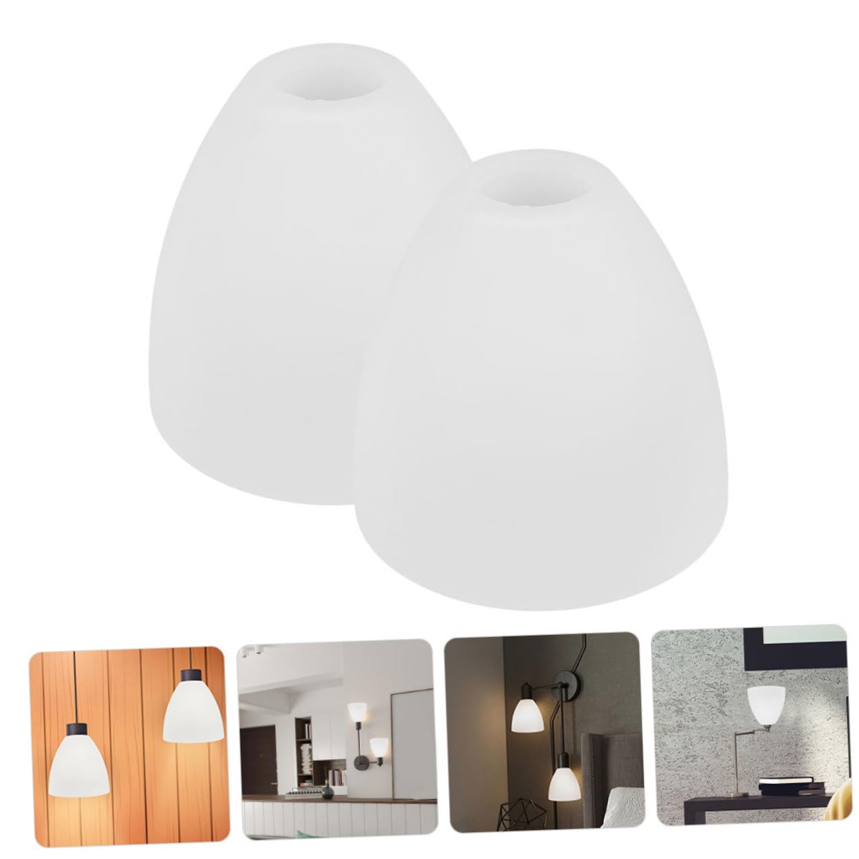 NUOBESTY 2 Pezzi Paralume in Vetro Bianco Opaco Lampada Paralumi Decorativi per Lampade e Lampadari Casa Moderno e Retrò