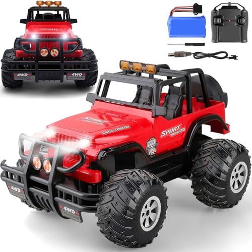 1:16 Scale Remote Control Car Off Road Pick-up Truck for Kids, 4WD 2.4GHz Fast Speedy All Terrain Monster Truck Toys Vehicles for Boys/Girls