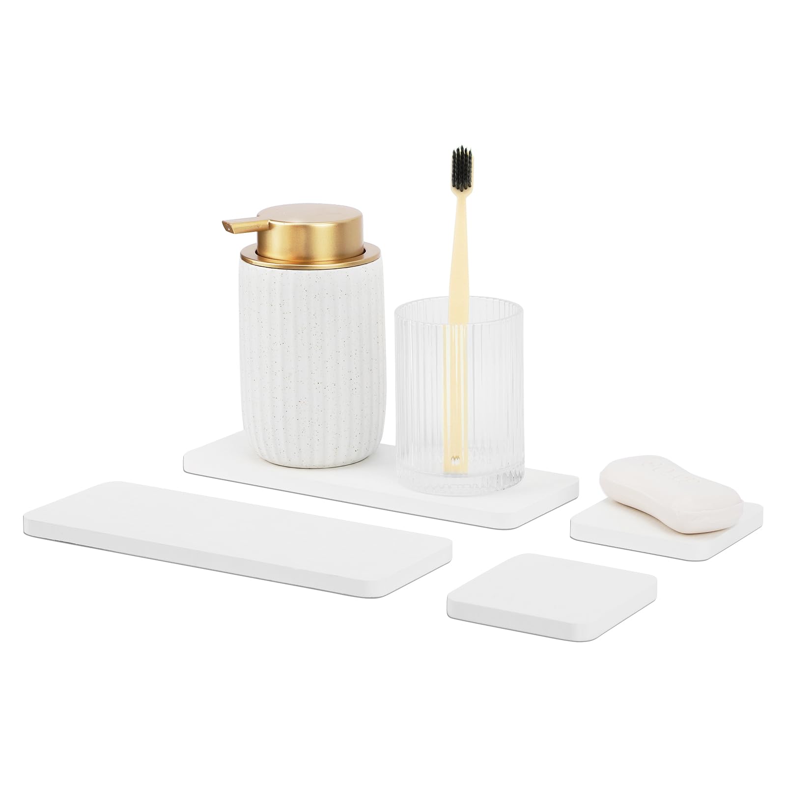 Segbeauty Antiscivolo Sottobicchieri Assorbendo Acqua, 4 Pezzi Vassoio Diatomite Asciugatura Istantanea, Organizer per Lavello Ad Asciugatura Istantanea, Ad Asciugatura Rapida (Bianco)