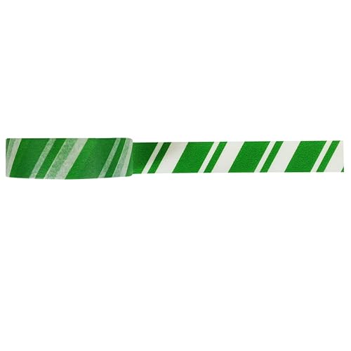 Miniatura 2 de Wrapables Cinta adhesiva japonesa a rayas Washi - Rayas de bloque verde diagonal