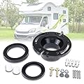 LEVANLIGHT RV Toilet Seal and RV Toilet Flange Kit, Designed for RV 300/310/320 Toilets, Replaces 385345892 RV Floor Flange and 385311658 Flush Seal and 385311652 Base Seal, 3 in 1 Combo Kit - Black