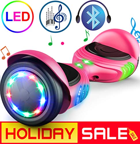 TOMOLOO Hoverboard with Bluetooth Speaker and LED Lights Self-Balancing Scooter UL2272 Certified 6.5" Wheel Electric Scooter for Kids and Adults