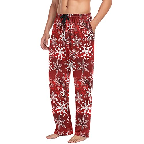 Pajama Pants for Men, Santa Claus Red Print Men's Separate Bottoms, Lounge Pants, Relaxed Sleep Pant