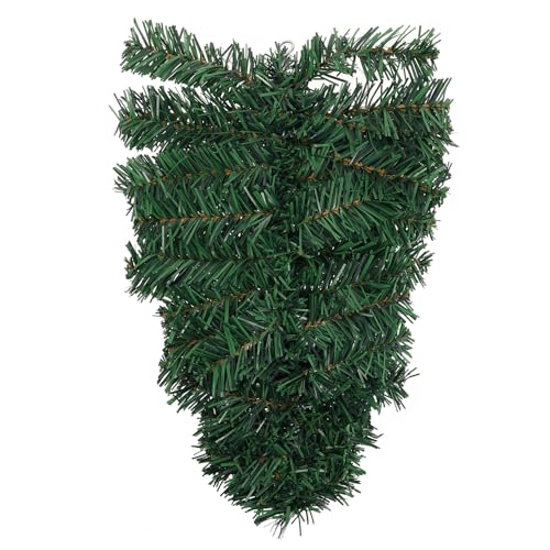 TOGEVAL Decoración Colgante Navideña Invertida de PVC Verde Adornos Realistas para Puertas Paredes y Escaleras Centro de Mesa Versátil para Fiesta de Navidad