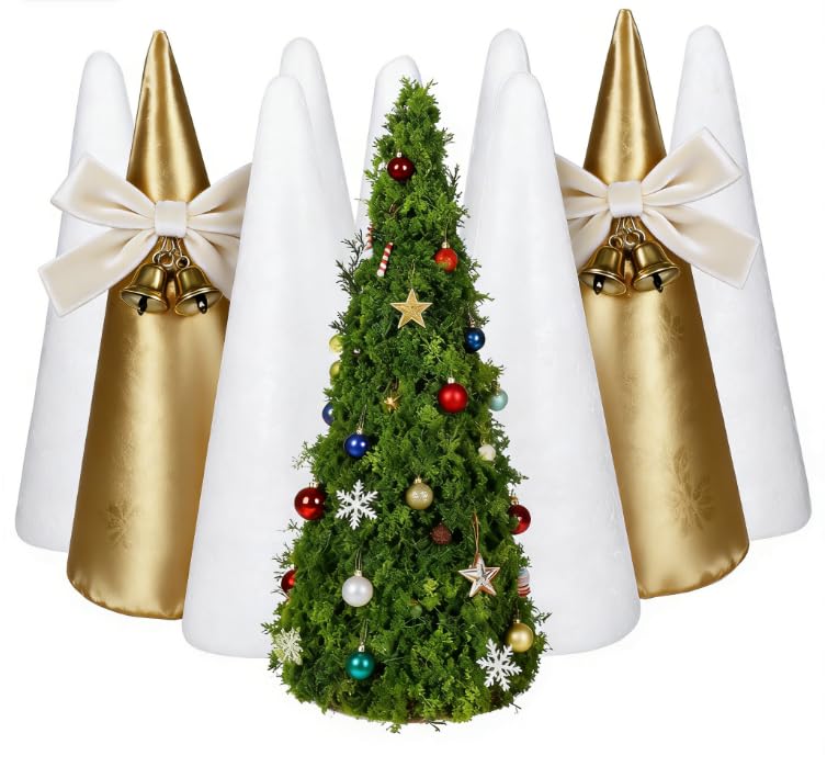 Coni In Polistirolo PRETYZOOM Per Decorazioni Fai Da Te: 12 Pezzi Da 14 Cm, Bianchi, Ideali Per Natale, Centrotavola E Lavoretti Creativi Con Bambini.