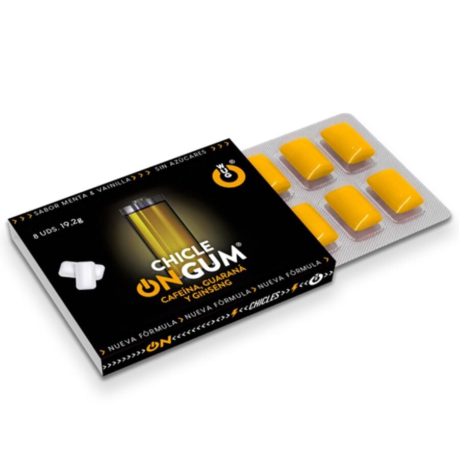 Chicle On Funcional para Deporte Extremo, Sabor Menta y Vainilla, 8 Chicles