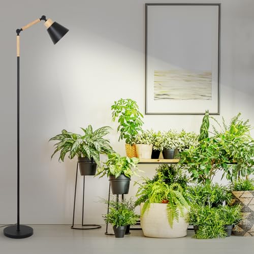 Image of HMVPL Grow Lights for Indoor Plants Full Spectrum, Plant Lights for Indoor Growing with 20W COB Grow Light Blub, 4 /8 /12H Timer, Standing Tall Grow Lamp for Middle Large Plants(75'', Height Adjustable)