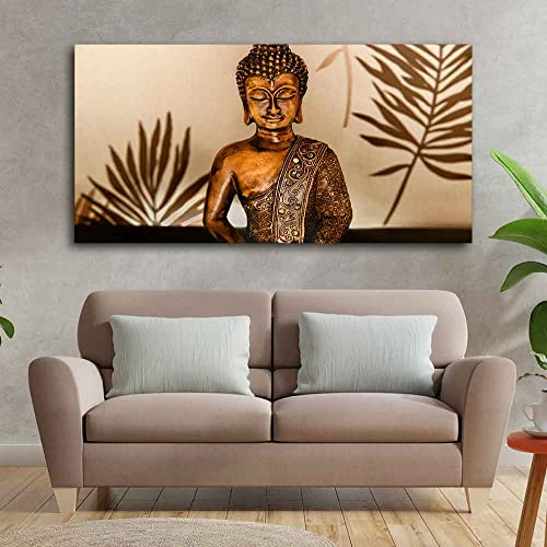 Image of VIBECRAFTS Canvas Paintings for Living Room Drawing Room Buddha In Lotus Position With Serene Smile Canvas Wall Painting Fitted With Wooden Frame For Home | Office | Gift (PTVCH 2475)
