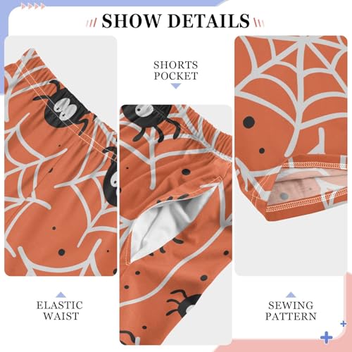 ZZXXB Halloween Cobweb Boys Long Pants Soft Trousers Elastic Waist Kids Lounge Bottoms with Pockets S-XL4