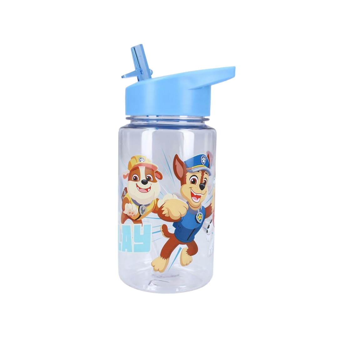 My Sweety Pop Boys Paw Patrol - Clear/Blue - Paw Patrol Transparent Plastic Water Bottle - For Children - Nursery, Kindergarten, School, Holiday, Meal - 12Cm - 450Ml - Hydration - Gift Idea