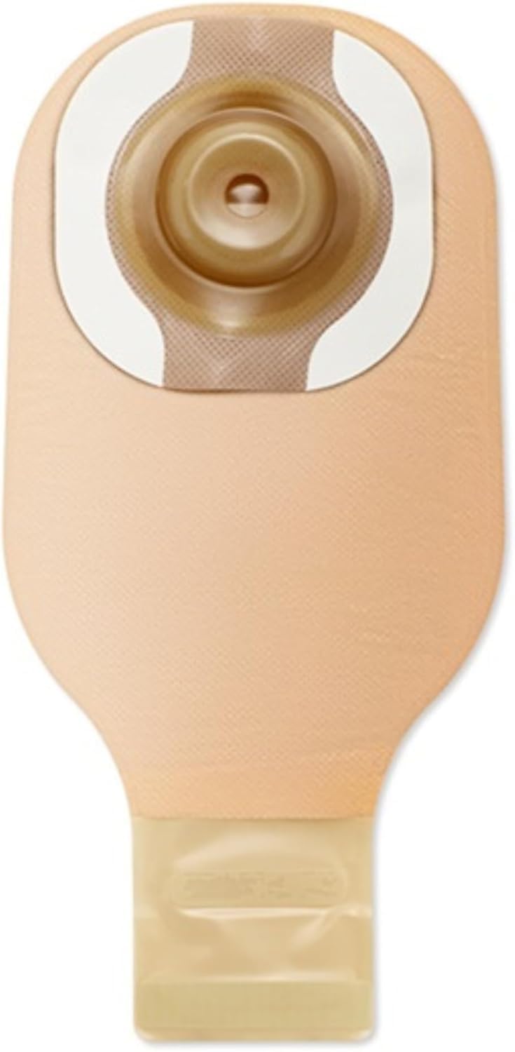 Hollister 8960 CeraPlus Soft Convex 1-Piece 12” Drainable Ostomy Pouch, Pre-Sized 3/4”, Beige with Viewing Option, 5 Pack, Ostomy Skin Barrier