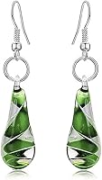 Yocoyee Handmade Glass Water Drop Spiral Dangle Earrings - Lampwork Glaze Geometric Jewelry for Women