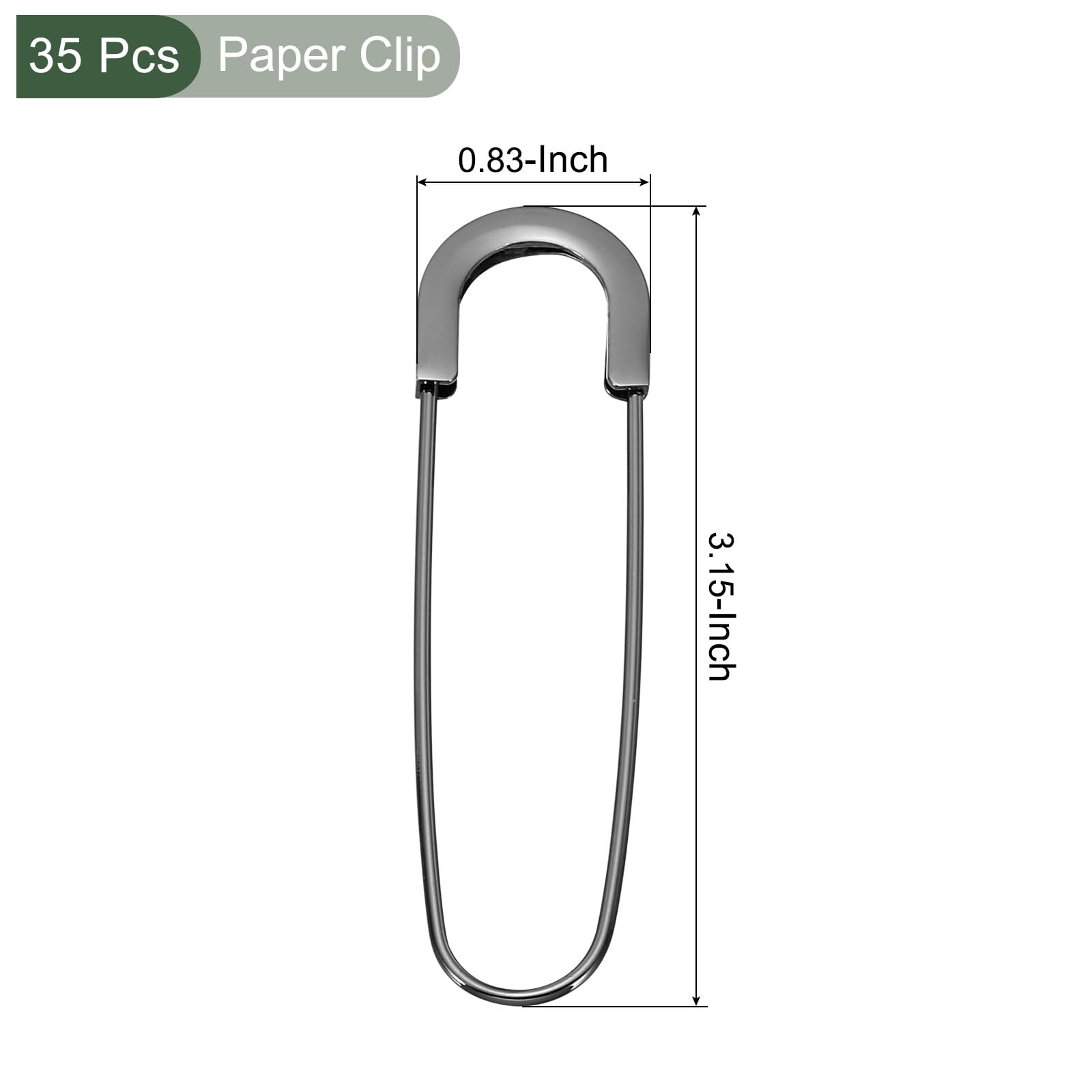 YOKIVE 35 Pcs Safety Pins, Metal Large Safety Pins Clips, Keep Fixed, Great for Office Art, Home, Workshop, Daily Use (Black - Image 2