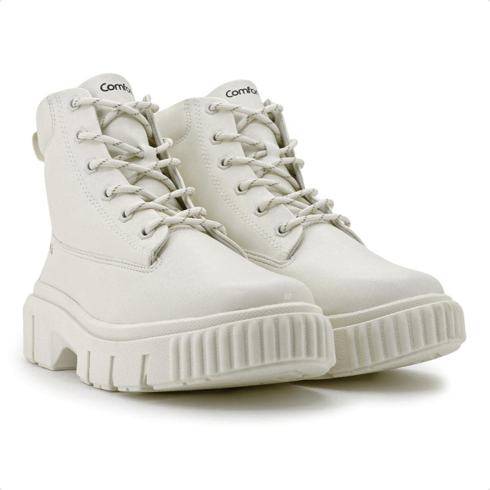 Bota Comfortflex Coturno Tratorada Cano Curto Feminino (Off White, 36) em promoção! Veja a oferta e mais achadinhos de Botas 4 Hoje é o melhor dia para comprar Bota Comfortflex Coturno Tratorada Cano Curto Feminino (Off White, 36) com aquele preço maroto! Promoção! Aproveite a oferta! 4