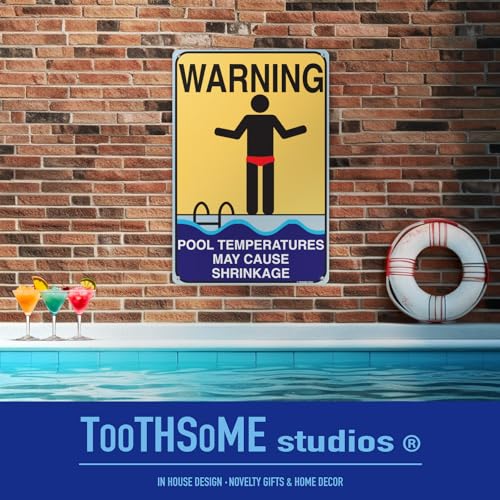 Cartel humorístico para piscina de aluminio 12x8 pulgadas miniatura 4