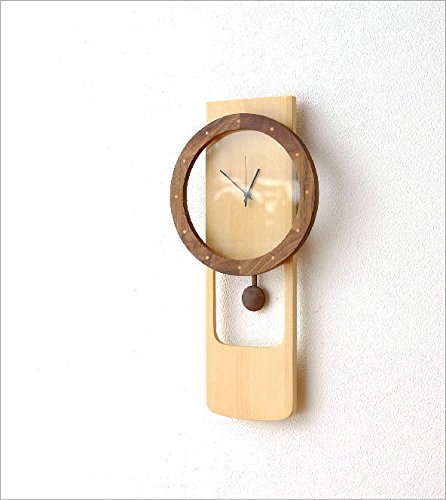Amazon.co.jp: 掛け時計 木製 おしゃれ ブナ材 天然木 無垢 文字盤なし