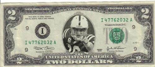 Peyton Manning $2 Mint! Rare! $1