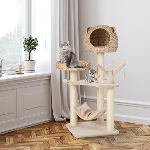 Centro de actividades para gatos de madera de 48 pulgadas miniatura 2