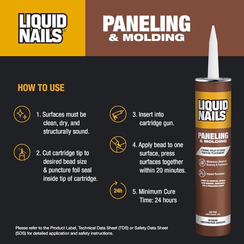 Image of Liquid Nails 10 oz. Paneling & Molding Construction Adhesive (Low VOC), Off White /Tan