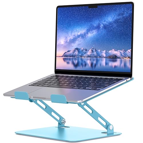 Support pour ordinateur portable réglable SOUNDANCE en métal ergonomique anti-surchauffe bleu