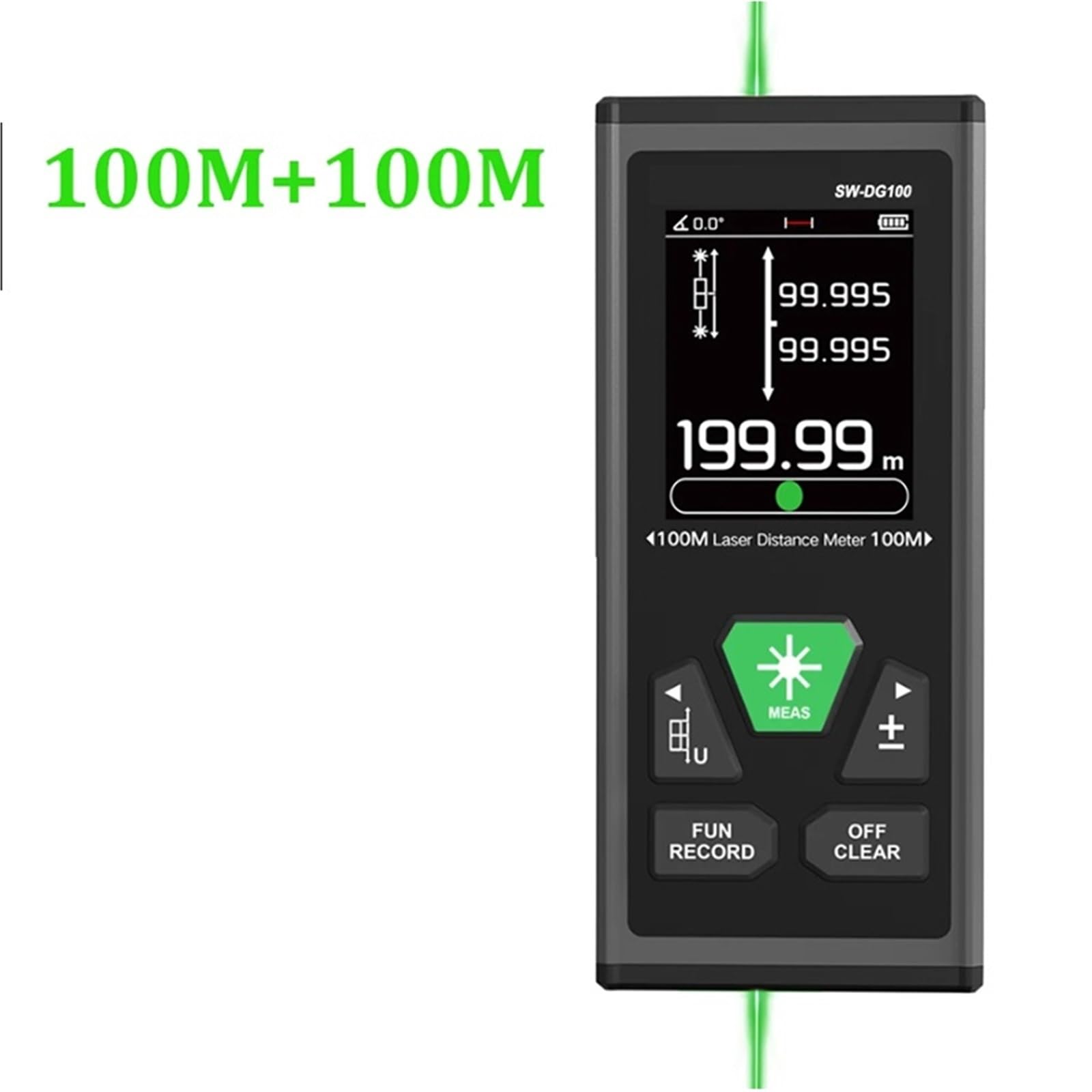1 télémètre bilatéral Double 60/100 m, Ruban à mesurer numérique Rechargeable, portée Professionnelle