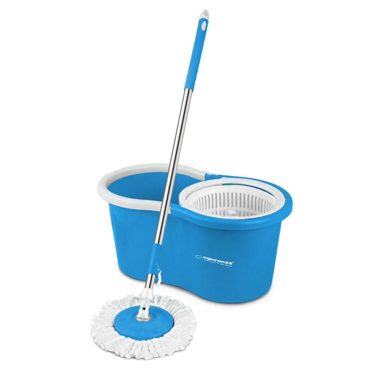 Esperanza Wischmopp mit Eimer EHS005, Blau, Weiß, Mikrofaser