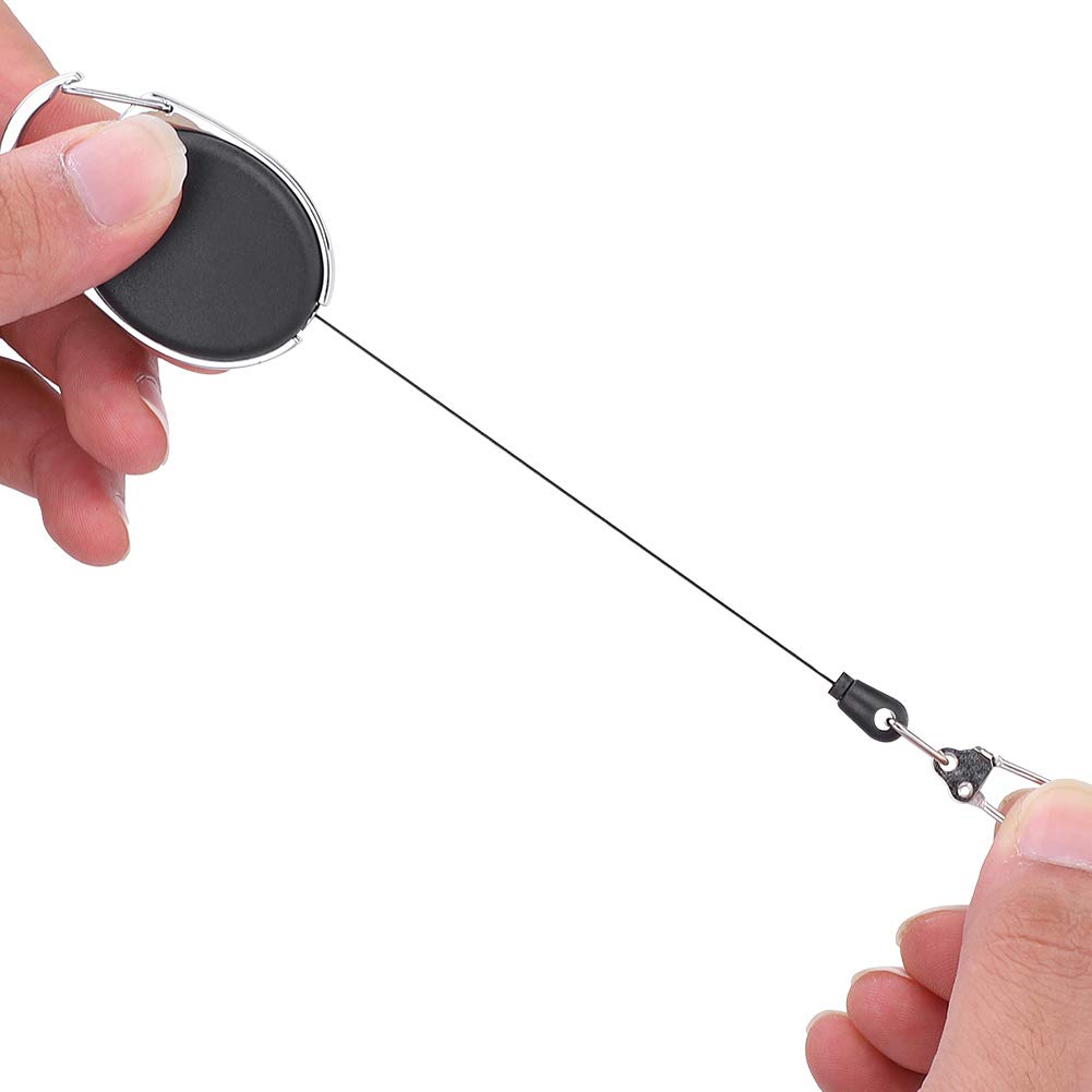 Alomejor Anti-Theft Keychain Retractable Reels Key Holders Chains Key Split Ring for Outdoor