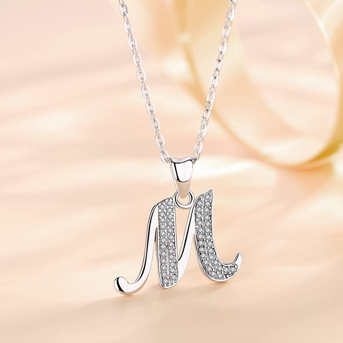 AEONSLOVE Collana Con Iniziale Lettera Collana Donna Argento 925 Personalizzata Festa Della Mamma Regalo Ragazza Bambina Nonna