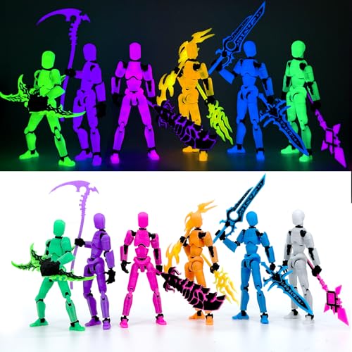 [6-Pack] Glowing Titan 13 Action Figure Set Already Assembled, T13