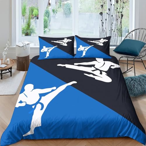 Housse de couette karaté 3D en microfibre 135x200 cm pour lit simple - 4