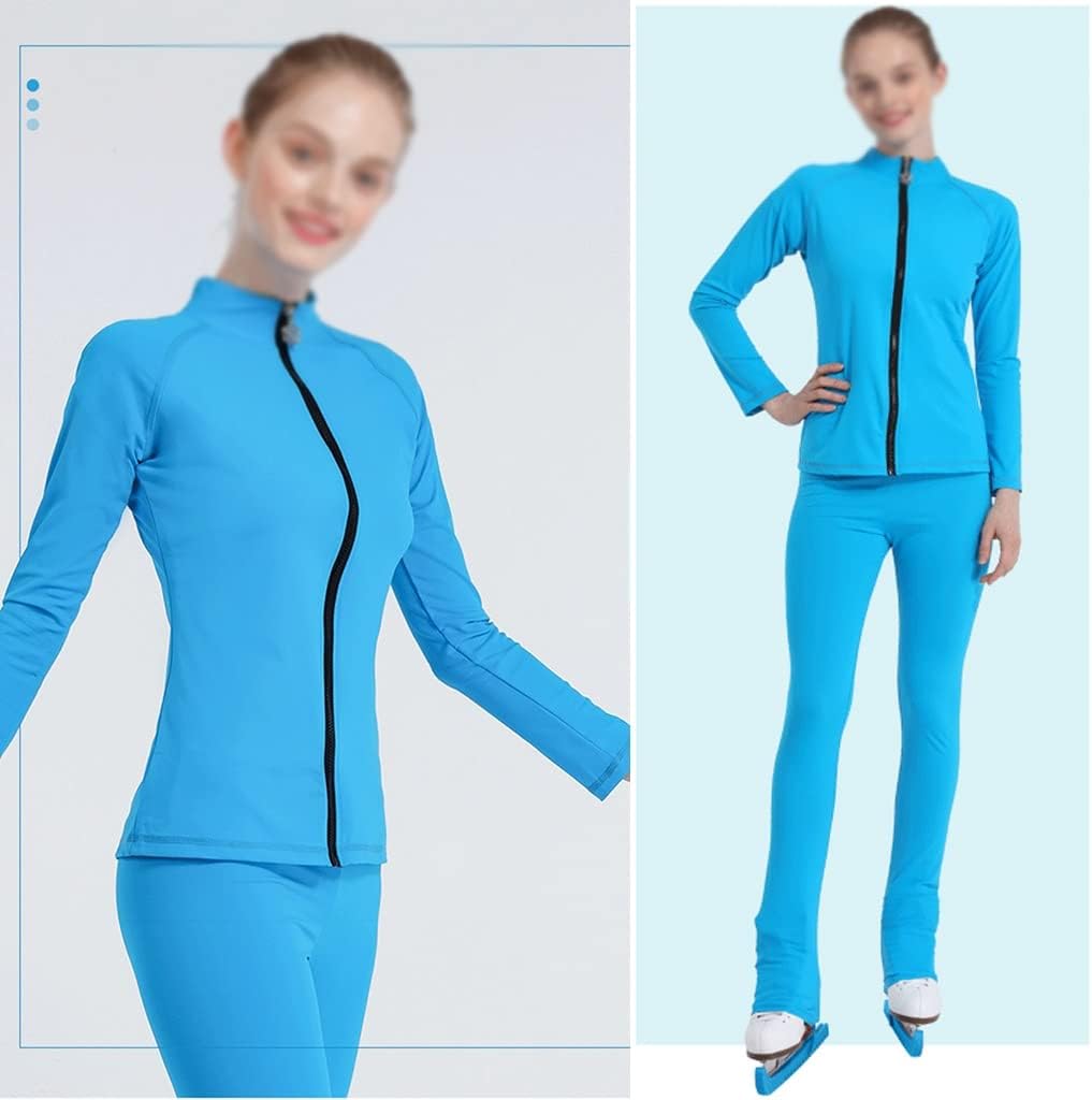 Multicolor Skating Clothes Figure Skating Practice Pants Sportswear Adult Kids Girl Rhinestones High Elasticity (Color : Blue skating pants, Size : X-Small)