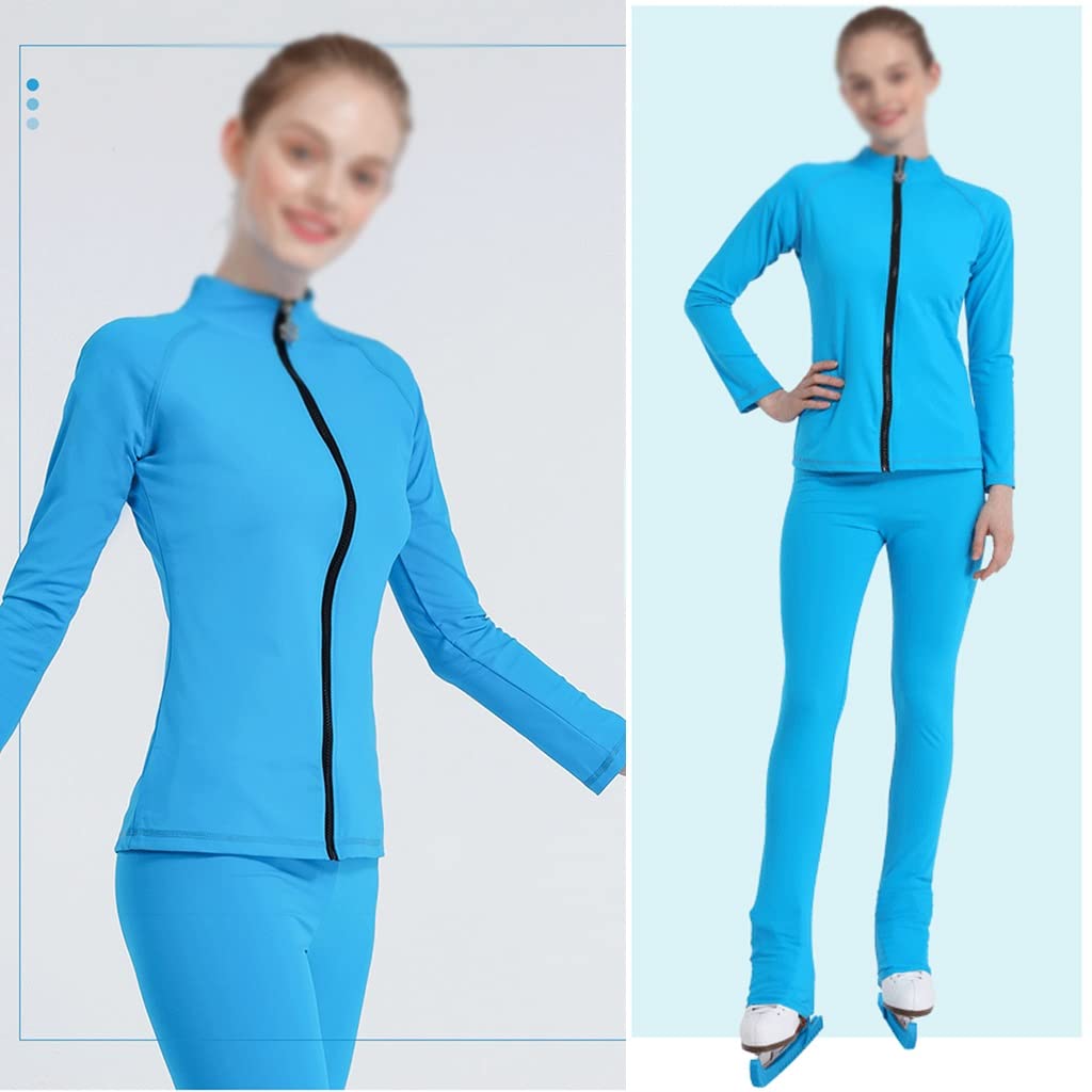 Pantaloni Da Pattinaggio Artistico Per Bambine - Tessuto Morbido Elasticizzato, Decorati Con Cristalli - Colore Blu, Taglia M