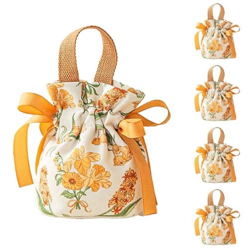 ラッピング 袋 巾着袋 プレゼントバッグ バレンタイン ギフト 手提げ リンゴ 林檎袋 W140×H160mm 5枚入り 誕生日 引き出物袋 チョコレート キャンディ 小物入れ 小分け袋 エコバッグ ウェディング クリスマス 結婚式 披露宴 バレンタイン用