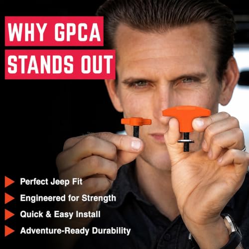 Image of GPCA Quick Release Tie Down Anchor T-Handle M8 25mm for Jeep | Fast Jeep Hardtop Removal, Heavy-Duty Truck Bed, Cargo Tie Down Hooks, Jeep Accessories (6PC, Orange)