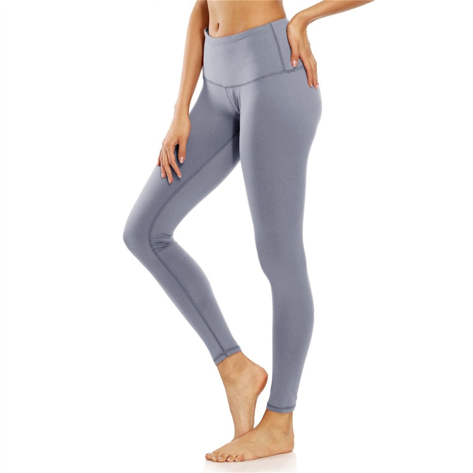 Seksowne, długie legginsy dla kobiet, podstawowe wysokie talii, spodnie do jogi, cienkie rajstopy sportowe, do treningu, treningu, proof Power Flex Solid Color Sports Running Workout Gym Tigh