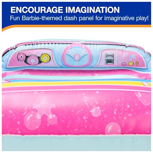 Image of SwimWays Barbie Inflatable Boat Water Vehicle for Ages 3+