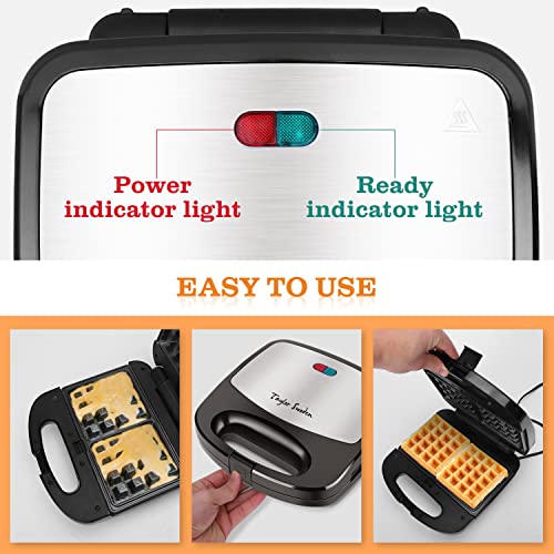 Taylor Swoden Sandwich Maker 3 In 1,Compact Waffle Maker With Removable Plates,Electric Panini Press Grill With Non-Stick Plates, Led Indicator Lights, Cool Touch Handle, Anti-Skid Feet #TOP4