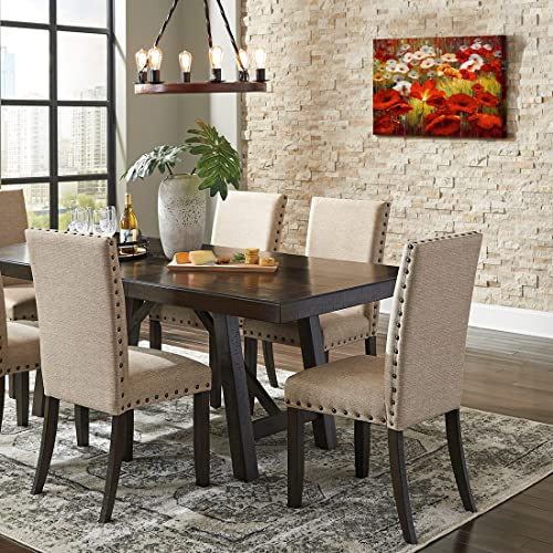 Qtespeii Framed Flower Wall Art, Red And White Blooming Poppies Oil Painting Canvas Print Pictures Floral Plants Wall Decor Modern Artwork For Living Room Bathroom Bedroom Home Decoration, 12"X16" #TOP6