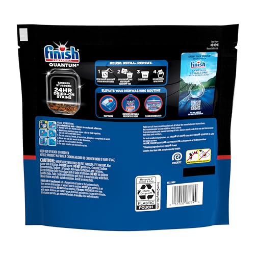 Finish Quantum Dishwasher Pods, No Pre-Rinse Dishwasher Detergent Soap Removes 24HR Dried-On Stain and Grease, Leaving a Virtually Spotless Shine, 82 Count - image 8