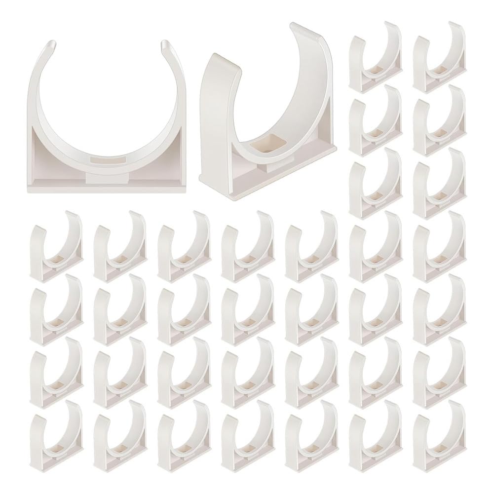 Littimoon 50 Pack 2 Inch U-Shaped PVC Water Pipe Clamps Clips Pipe Hangers Holder Pex Tubing Clamps Plastic Water Pipes Support