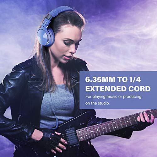 OneOdio Wired Over Ear Headphones Studio Monitor & Mixing DJ Stereo Headsets with 50mm Neodymium Drivers and 1/4 to 3.5mm Jack for AMP Computer Recording Podcast Keyboard Guitar Laptop - Light Blue by OneOdio - Image 4