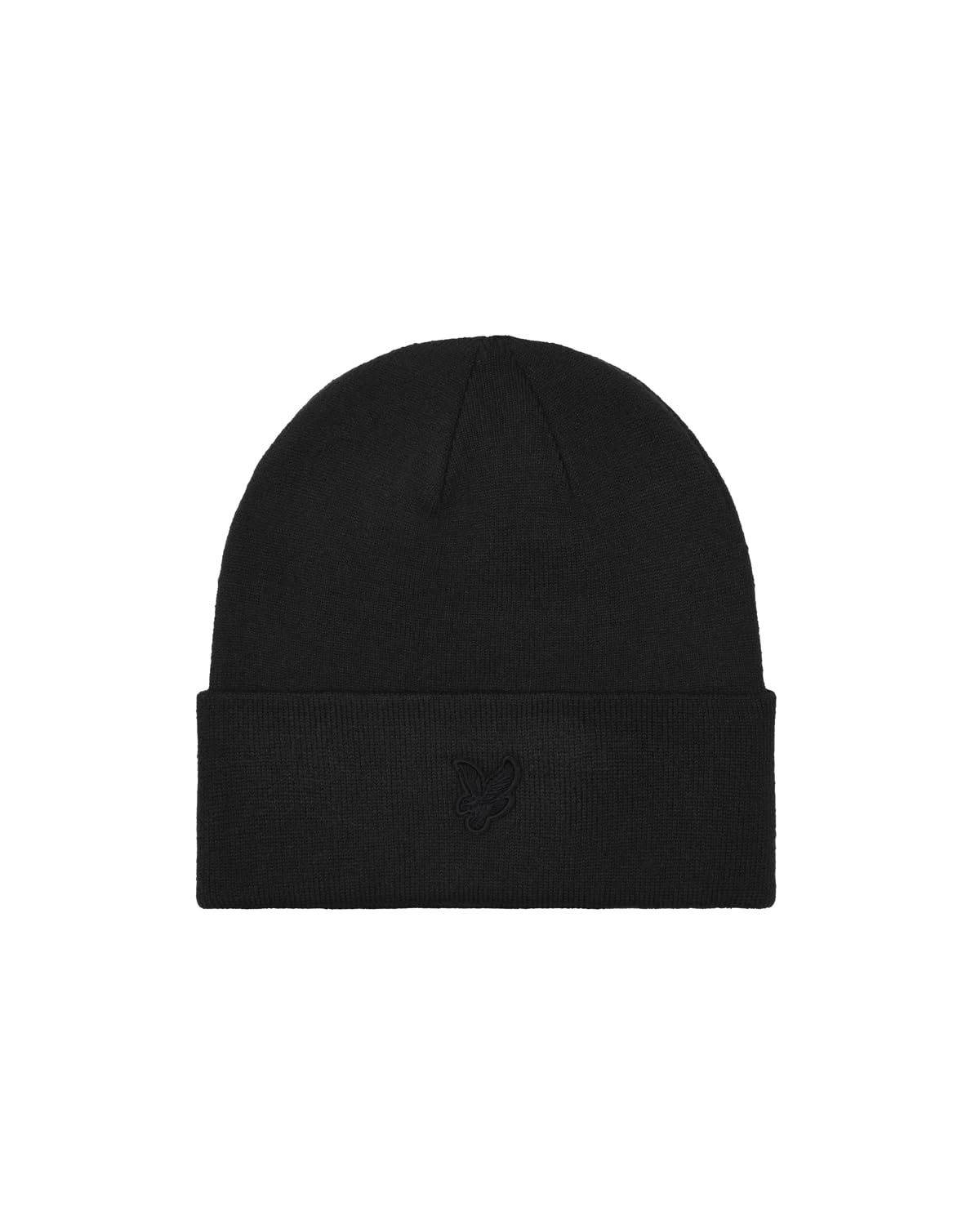 Lyle & Scott Men's Jet Black Tonal Eagle Beanie One Size