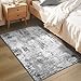 Entrance Rugs Indoor 2x3 Grey Entry Rug Washable Abstract Small Area Rug Non-Slip Low Pile Throw Rugs for Entryway, Kitchen Floor, Front Door Indoor Door Mat, Bathroom, Bedroom Bedside