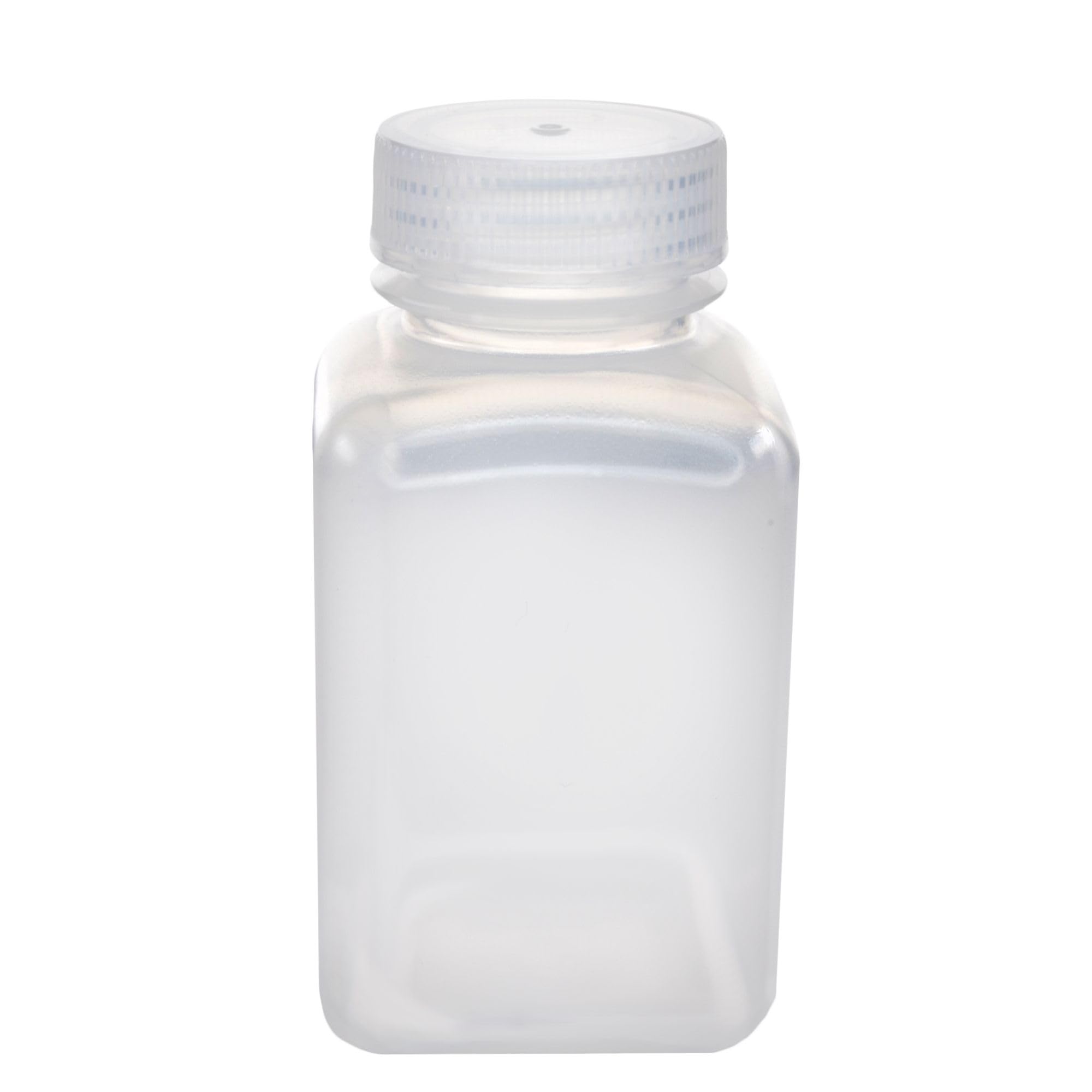 EISCO - Confezione da 12 bottiglie quadrate per reagenti in polipropilene da 250 ml con tappo a bocca larga in polipropilene, traslucide, autoclavabili, a prova di perdite, resistenti agli agenti