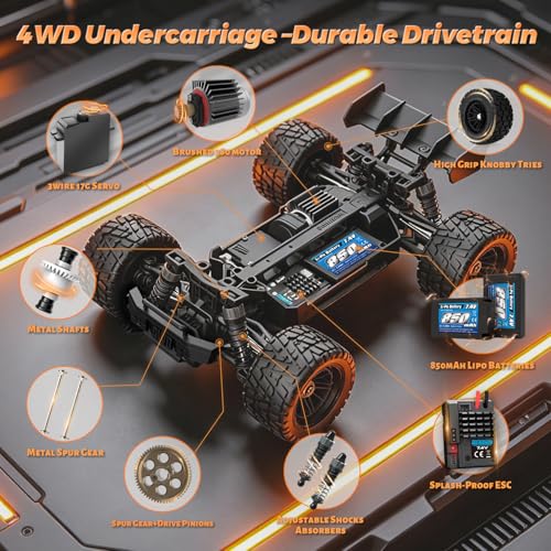 Image of HAIBOXING 1:18 Remote Control Car, Fast RC Cars for Adults& Kids | Hobby RC Truck for Boys. 36KPH High-speed Off-Road RC Electric Vehicle with 2 Rechargeable Batteries(18858E)