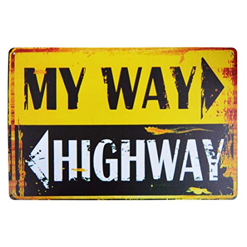 Image of Zesta Bathroom Decor Items Washroom Decor Tin Sign | Aesthetic Posters Wall Poster for Bedroom | Magnetic Cafe Decoration Items / Restaurant Decorations Items | Quirky Home Decor Bar Accent - My way or highway
