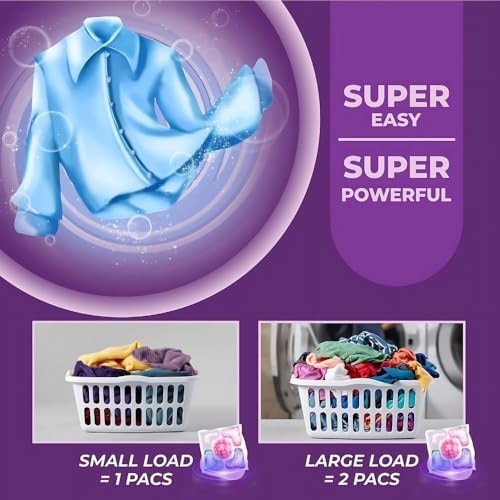 Image of 5-in-1 Dissolvable Magic Laundry Pods for 30 Washes | Tough Stain Fighter for Top & Front Load Machines | Floral Aroma | Eco-Friendly (30 Pods)