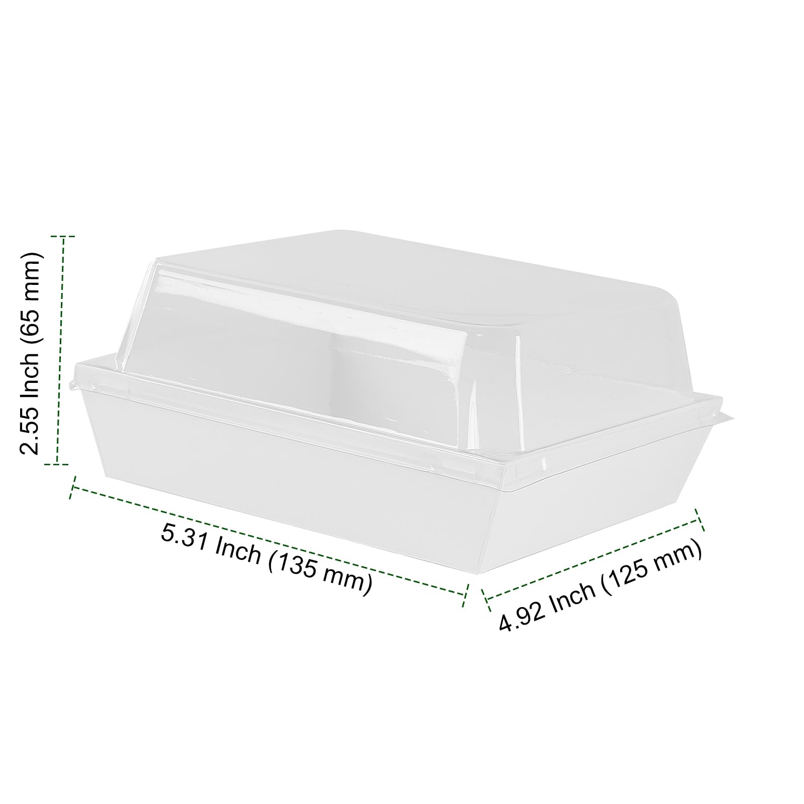 PINGEUI 100 cajas para rebanadas de pastel con tapas transparentes, caja de papel de 5 pulgadas, cajas de pastel para porciones de pasteles, sándwiches, galletas, color blanco