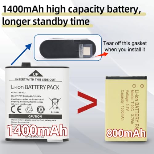 Image of Walkie Talkies Long Range Rechargeable Walkie Talkie for Adults, Baofeng F22 FRS Radio Walky Talky Family Walkie-Talkie with Flashlight 1400 mAh Battery USB Charger for Camping Trip (2 Pack)